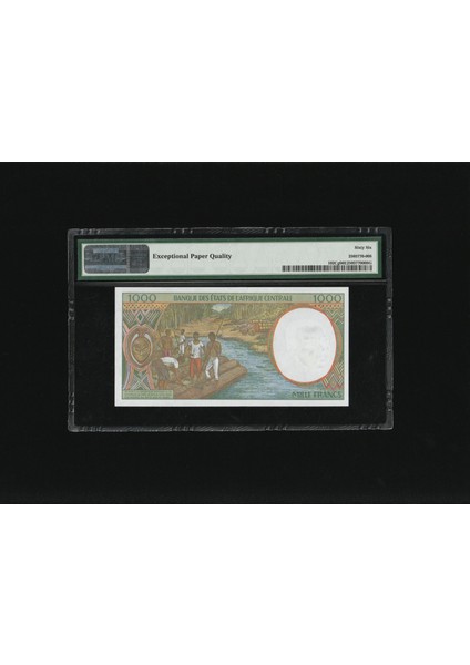 2 Adet Congo Central African States 1000 Francs Frank Seri Takipli P 102CG Pmg 66 Epq Gem Unc Çil