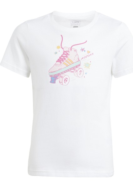Baskılı Beyaz Kadın T-Shirt IM8330-SUMMER Gfx Tee