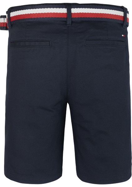 Normal Bel Normal Lacivert Erkek Şort Woven Belted Shorts
