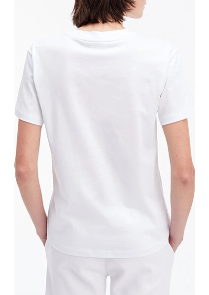 Calvin Klein Düz Beyaz Kadın T-Shirt Hero Logo Regular T-Shırt