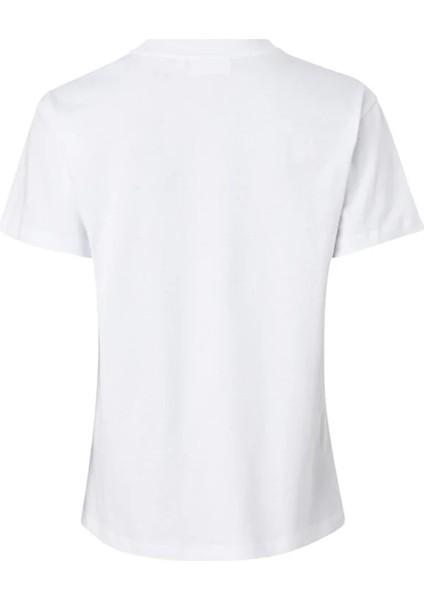 Calvin Klein Düz Beyaz Kadın T-Shirt Hero Logo Regular T-Shırt