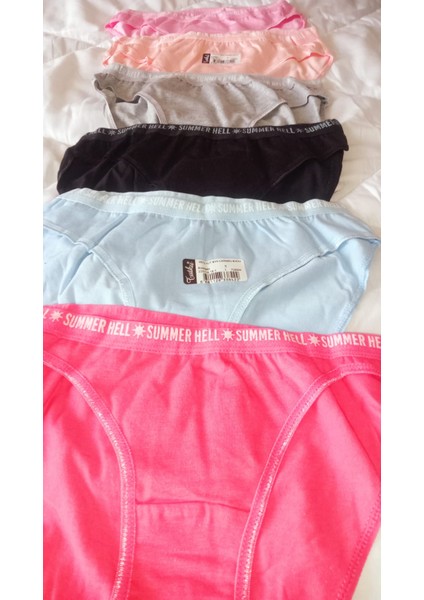 Kadın Bikini Külot Karışık Renk Paketi 6 Adet