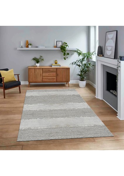 Dijital Baskılı Kaymaz Taban Yıkanabilir Jüt-Hasır Desen Mutfak Salon Halısı, V-Jüt-13-Gri,