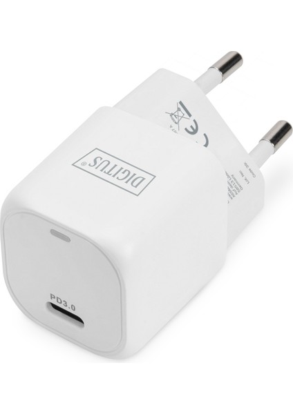 Usb-C™ Mini Şarj Adaptörü, 20W, Pd 3.0, Beyaz Renk&lt;br&gt;digitus Usb-C™ Mini Charging Adapter, 20W 20W, Pd 3.0, White