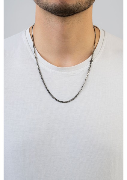 Gizemli Yıldız 60 cm Gümüş Erkek Kolye modelleri