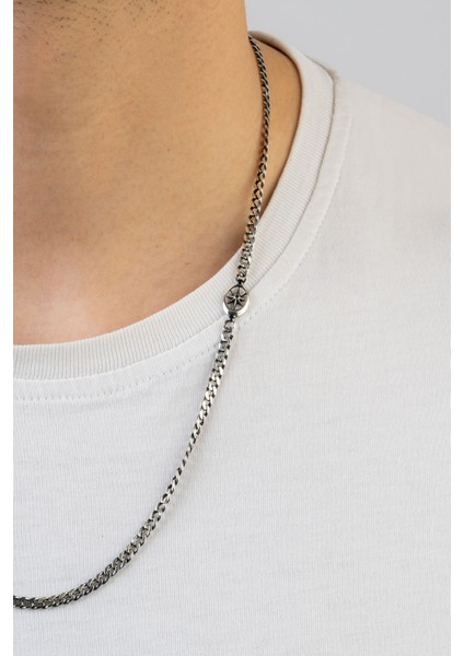 Gizemli Yıldız 60 cm Gümüş Erkek Kolye fırsatları