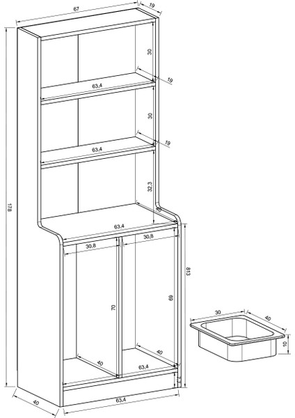Feline 10 Sepet Oyuncak Dolabı Çok Amaçlı Mutfak Banyo Kiler Dolabı Beyaz indirimleri