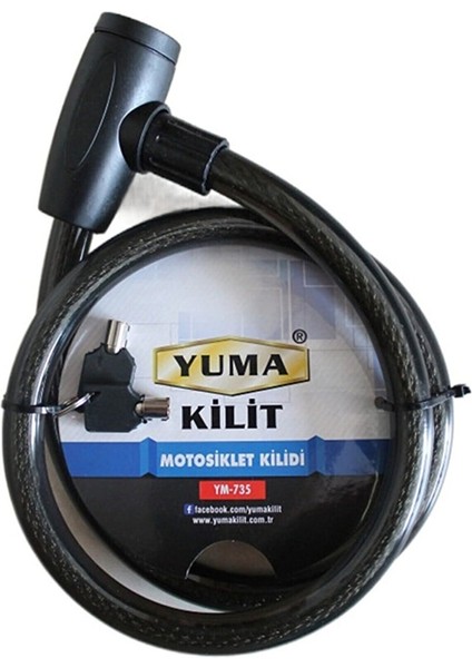 Yuma Ym-735 120 cm 20 mm Motorsiklet Kilidi