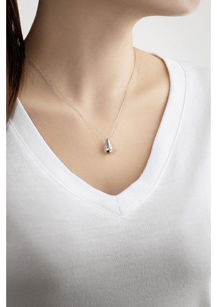 Beyaz Taşlı 18 Ayar Beyaz Altın Kaplama 45 cm Gümüş Minimal Kolye fırsatları