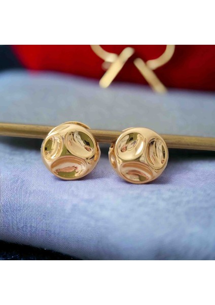 316L Gold Çelik Kararmaz Ezme Plaka Halka Küpe modelleri