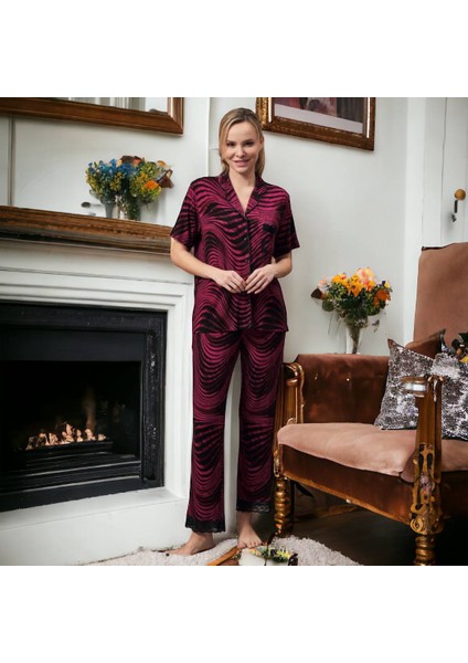 Gömlek Yaka Kısa Kol Düğmeli Pijama Takımı M73
