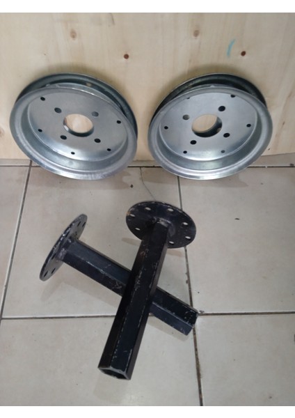 400X8 Ebat Teker Jant ve Aks Takımı Sağ - Sol