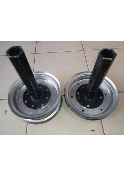 400X8 Ebat Teker Jant ve Aks Takımı Sağ - Sol