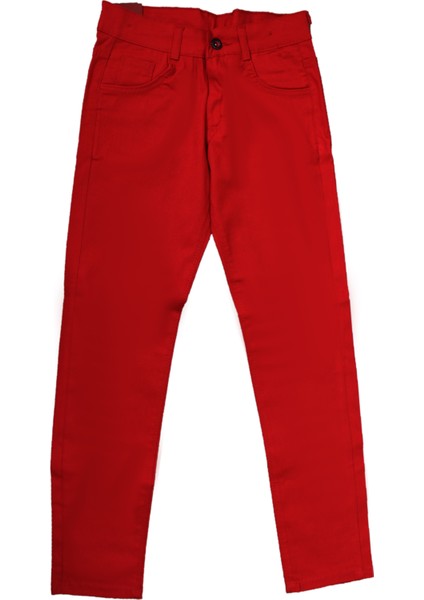 Kımızı Keten Çocuk Pantolonu - 23 Nisan 29 Ekim Tören Pantolonu