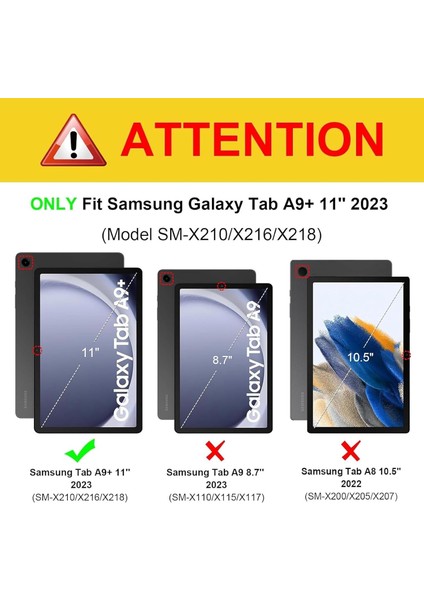 M.tk moveteck Samsung Galaxy Tab A9 Plus 11 Inç Kalem Bölmeli Klavye Kılıfı SM-X210