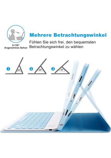 Samsung Galaxy Tab A9 Plus 11 Inç Kalem Bölmeli Klavye Kılıfı SM-X210 modelleri