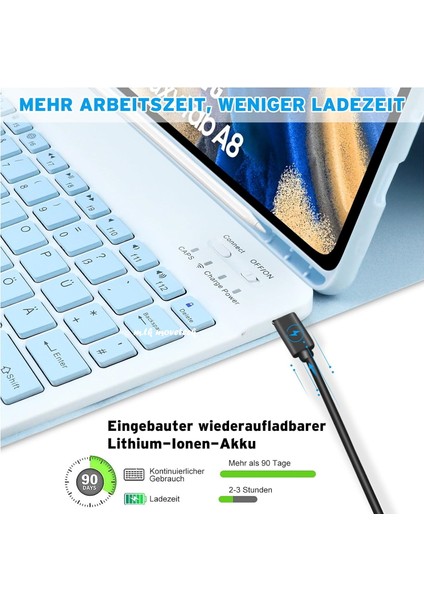 Samsung Galaxy Tab A9 Plus 11 Inç Kalem Bölmeli Klavye Kılıfı SM-X210 indirimleri