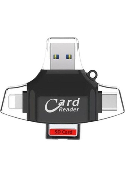 Card Reader Lightning iPhone iPad Micro USB Type-C Için Tf ve Sd Kart Okuyucu