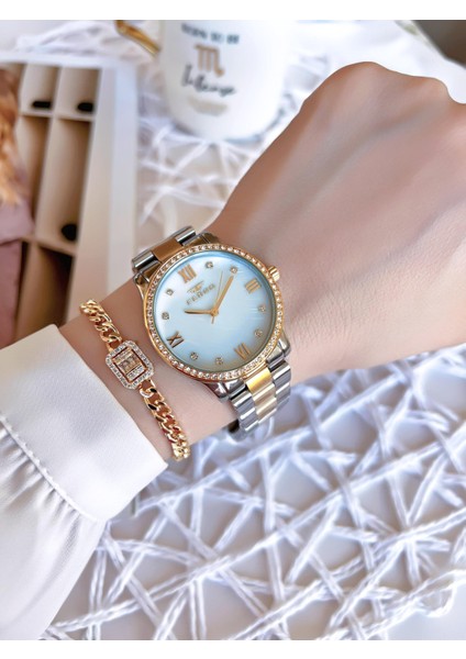 Gold/gümüş Renk Kararmaz Renk Atmaz 3 Atm Özel Tasarım Kadın Kol Saati EFL21286D fiyatları