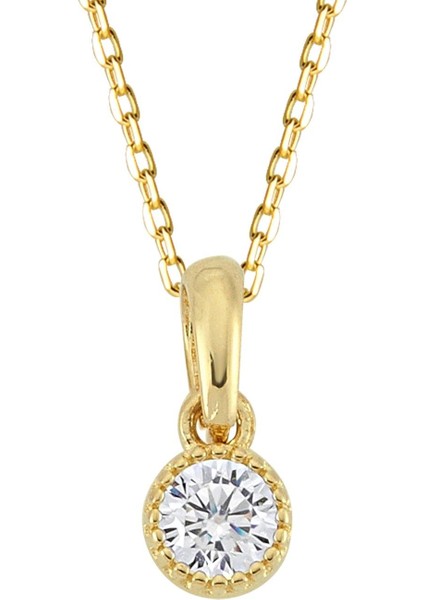 14 Ayar Tek Taş Altın Kolye 1,68 gr