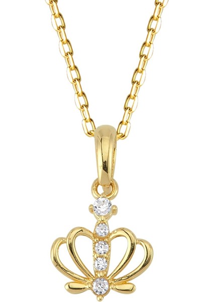 14 Ayar Taç Taşlı Altın Kolye 1,71 gr