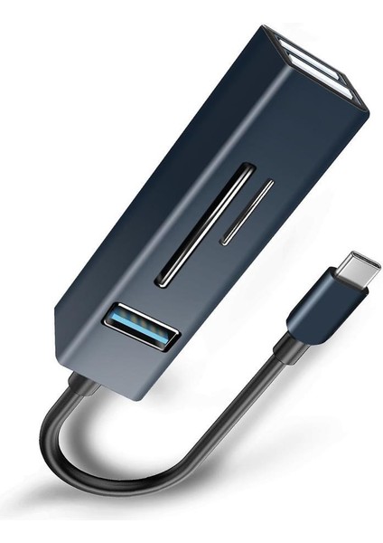 3 In1 USB Otg Type-C ve USB 3.0 Uçlu Pc Notebook Uyumlu Mikro Sd Tf Kart Okuyucu Adaptör