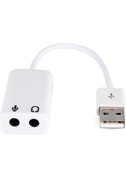 Harici Kablolu 7.1 USB Ses Kartı 3.5mm Jack Mikrofon Çevirici Aux Dönüştürücü