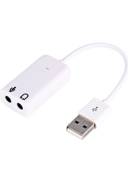 Harici Kablolu 7.1 USB Ses Kartı 3.5mm Jack Mikrofon Çevirici Aux Dönüştürücü