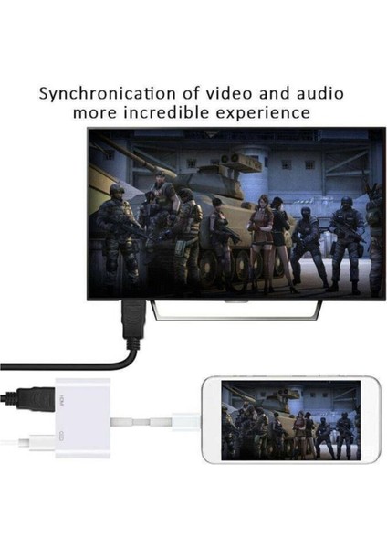 iPhone iPhone Ipod HDMI To Lightning 1080P Full Hd Av Çevirici Dönüştürücü Kablo Adaptör