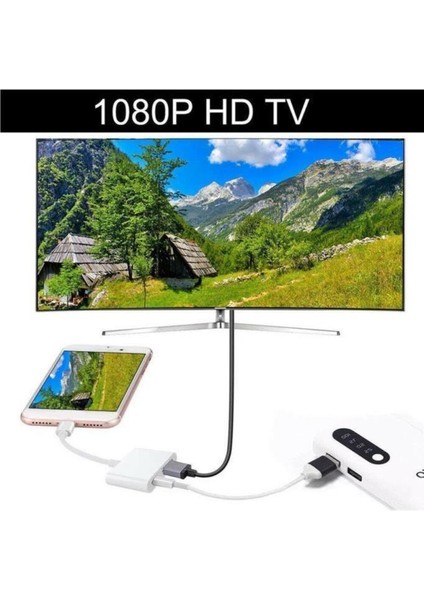 iPhone iPhone Ipod HDMI To Lightning 1080P Full Hd Av Çevirici Dönüştürücü Kablo Adaptör