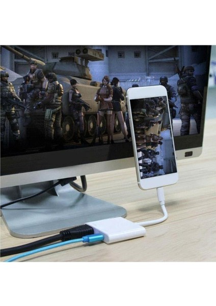 iPhone iPhone Ipod HDMI To Lightning 1080P Full Hd Av Çevirici Dönüştürücü Kablo Adaptör