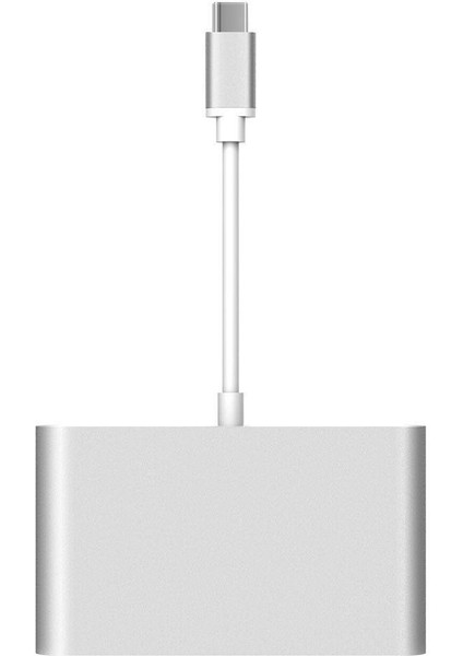 Type-C 3.1 To HDMI 4K 100MBPS Ethernet RJ45 Sb3.0 USB C Hub 4 In 1 Macbook ve Type C Uyumlu Çevirici