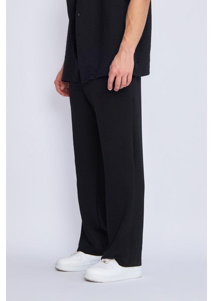 Mesfeno Baggy Erkek Pantolon, Esnek Likralı Nefes Alabilen Modal Kumaş, Baggy Kesim, Beli Lastikli ve Ayarlanabilir Ip Detaylı