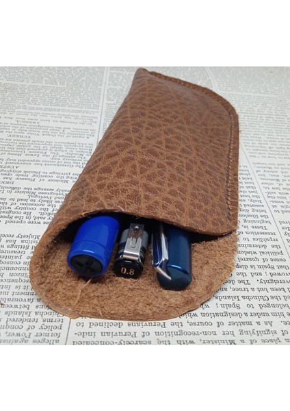 Hakiki Deri El Emeği Özel Kalemleriniz Için Kalemlik Kalem Kutu 17,5 cm 7 cm ( 3-4 Kalem Için ) 20NO