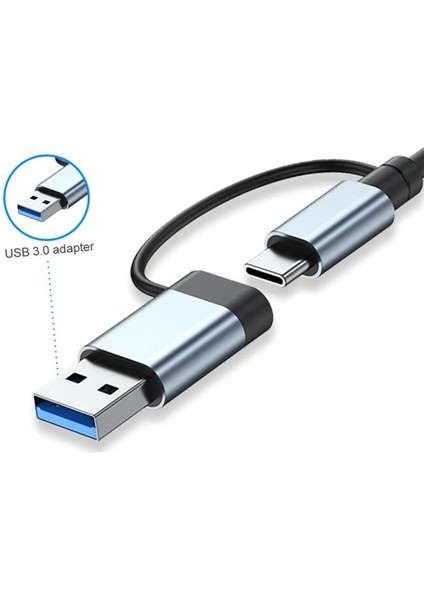 7 In 1 Usb/type-C To USB A+Usb C-Usb 2.0/3.0 Çevirici Adaptör Çok Portlu Çoklayıcı USB Hub