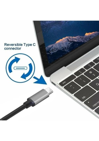 Type-C To 4K Ultra Full Hd Hdmı Usb-C Tak Çalıştır Donma Yapmaz 2 Metre Görüntü Aktarım Kablosu