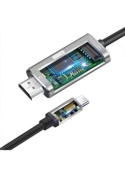 Type-C To 4K Ultra Full Hd Hdmı Usb-C Tak Çalıştır Donma Yapmaz 2 Metre Görüntü Aktarım Kablosu