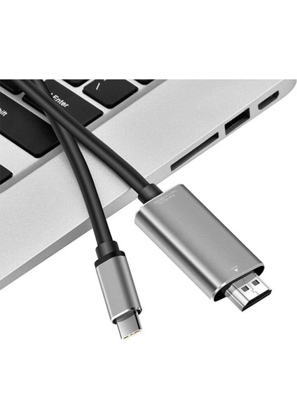 Type-C To 4K Ultra Full Hd Hdmı Usb-C Tak Çalıştır Donma Yapmaz 2 Metre Görüntü Aktarım Kablosu