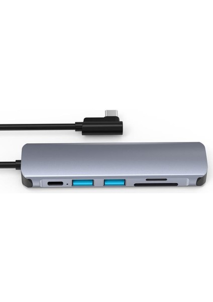 Type-C To 2*usb 3.0 Sd Tf Kart Girişli 6 In 1 Pd Şarj Destek Çevirici Hub Adaptör Dönüştürücü Aparat