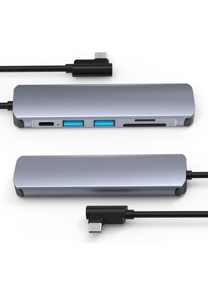 Type-C To 2*usb 3.0 Sd Tf Kart Girişli 6 In 1 Pd Şarj Destek Çevirici Hub Adaptör Dönüştürücü Aparat