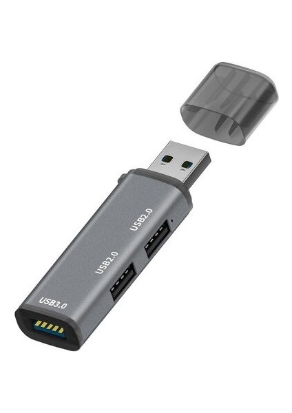 USB 3.0 3 Port Mini USB Çoklayıcı Hub 8 cm Gri Dağıtıcı Adaptör