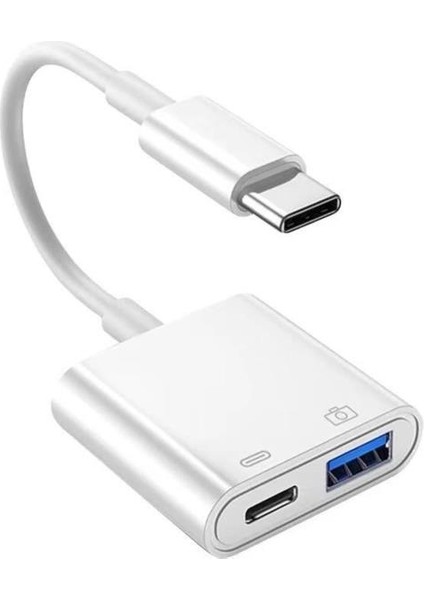 Type C Şarj Otg Adaptör USB C 3.0 USB C Hub Splitter Converter Şarj Dizüstü Bilgisayar Çevirici Alet