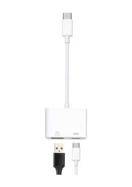 Type C Şarj Otg Adaptör USB C 3.0 USB C Hub Splitter Converter Şarj Dizüstü Bilgisayar Çevirici Alet