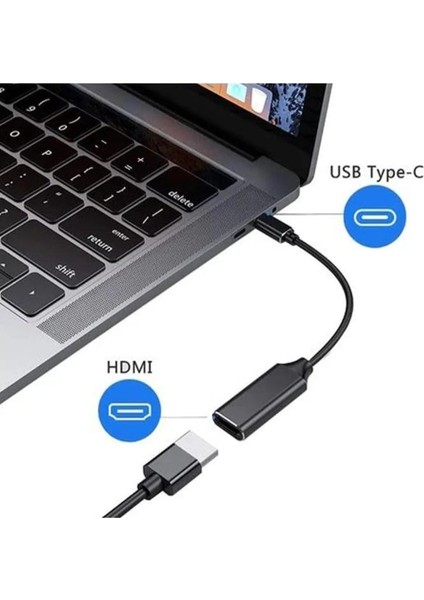 Type-C To HDMI Çevirici Adaptör 4K Ultra Hd Ekran Yansıtıcı Converter Yansıtıcı Kablo