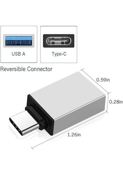 Macbook Uyumlu Type-C - USB 3.0 Otg USB Flash Driver Klavye Mouse Dönüştürücü Adaptör