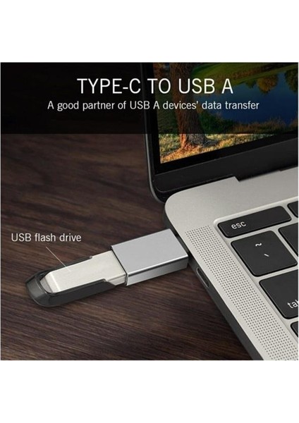 Macbook Uyumlu Type-C - USB 3.0 Otg USB Flash Driver Klavye Mouse Dönüştürücü Adaptör