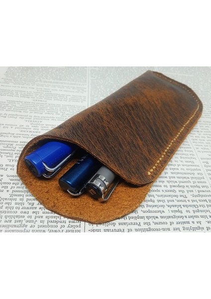 Crazy Hors Hakiki Deri El Emeği Özel Kalemleriniz Için Kalemlik Kalem Kutu 17,5 cm 7 cm ( 3-4 Kalem Için ) 20NP