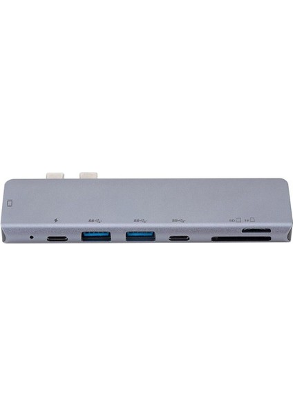 7 In 1 Çift Type-C To USB Hdmı Sd Tf Macbook Için Port Çoklayıcı Adaptör Çevirici Aparat