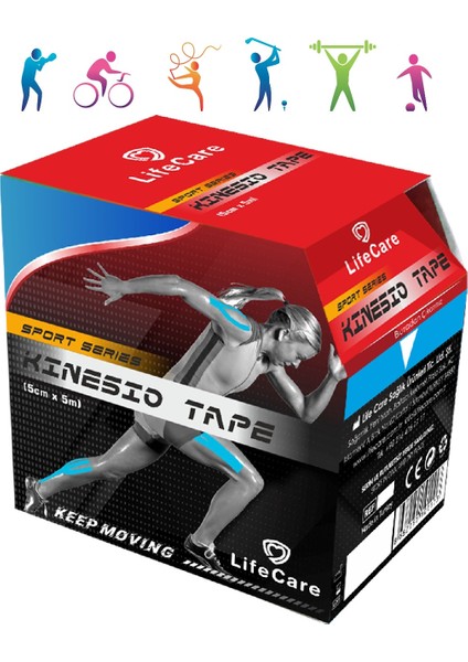 Life Care Kinesio Tape  Sarı 5 cm x 5 M Ağrıbandı