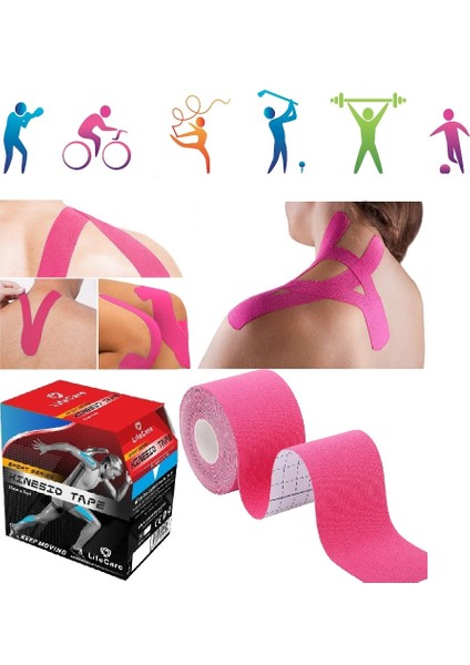 Life Care Kinesio Tape Pembe 5 cm x 5 M Ağrıbandı